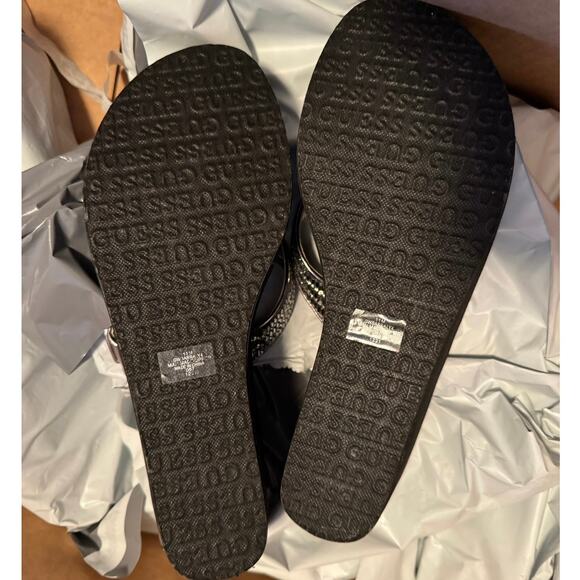 GUESS Sarraly Eva Logo Wedge Sandal in Disco Rhinestone Size US 11 New w/o Tag - Picture 13 of 14